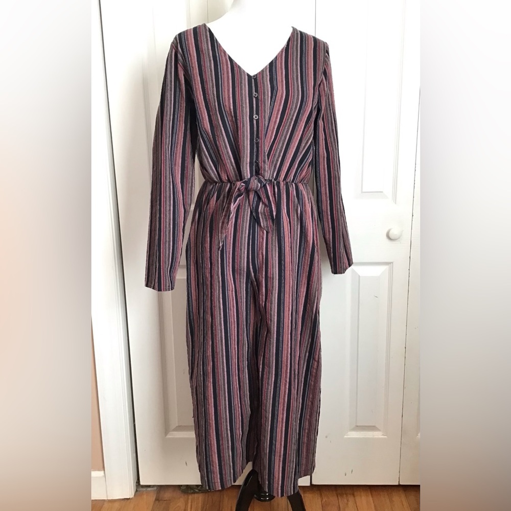 Universal Thread Striped Jumpsuit Romper Cropped Wide Leg Sz S